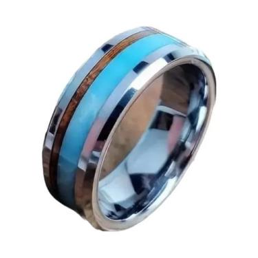 Imagem de Anel Minimalista Preto Prateado Em Aço Inoxidável Para Homens E Mulher