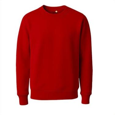 Imagem de Moletom Blusão Vermelho Adulto em Moletom 3 Cabos Peluciado - Conforto