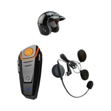 Imagem de Intercomunicador Bluetooth Para Capacete De Moto À Prova d'Água Com MP