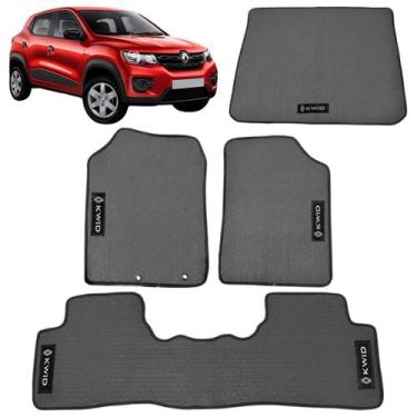Imagem de Kit tapete emborrachado kwid 2017/. + tapete porta malas - FTKar
