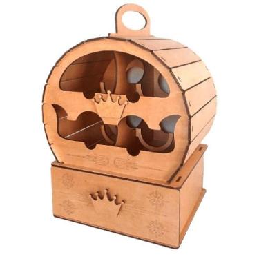 Imagem de Mini Adega Mdf Para 4 Garrafas - LENOBRE