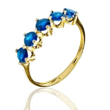 Imagem de Anel meia aliança de ouro 18k Pedras 3,5 mm - Elegancy, 24