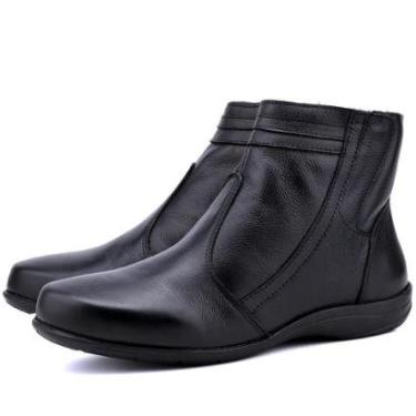 Imagem de Bota Rasteira Feminina Mr Gutt Cano Curto em Couro-Feminino