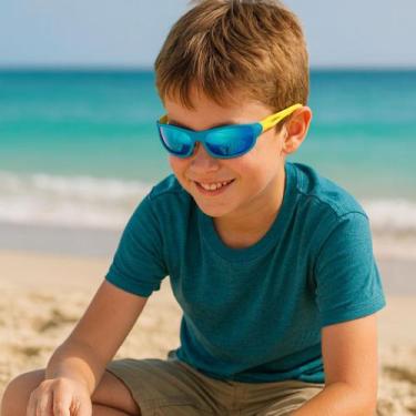 Imagem de Óculos de sol infantil-criança-menino c/ proteção uv bicolor-okl - ALÍ