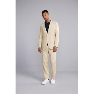 Imagem de Blazer Alfaiataria Liso Linen Blend Slim Fit - Bege Areia - Highstil, 