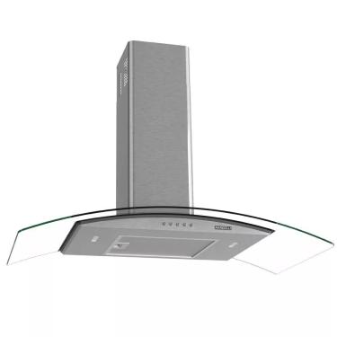 Imagem de Coifa de Parede Nardelli Clean Kromanox 90cm Inox e Vidro Curvo com Exaustor e Depurador Inox 220V