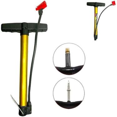 Imagem de Bomba de Ar Manual Para Bicicleta Bolas Colchão Tipo T 30cm Cores - Se