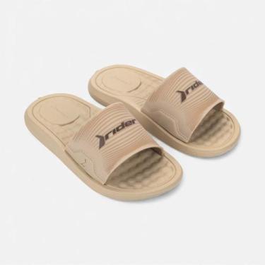 Imagem de Chinelo Rider Step Slide Masculino Infantil Bege, Bege, Marrom, 31