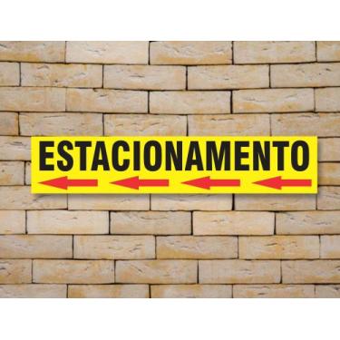 Imagem de Placa Sinalização Estacionamento Seta Esquerda 50x10cm - Costa Comunic