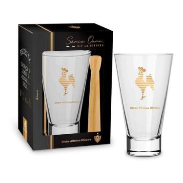 Imagem de Kit Caipirinha Atlético Mineiro Longo Ouro 400ml Brasfoot