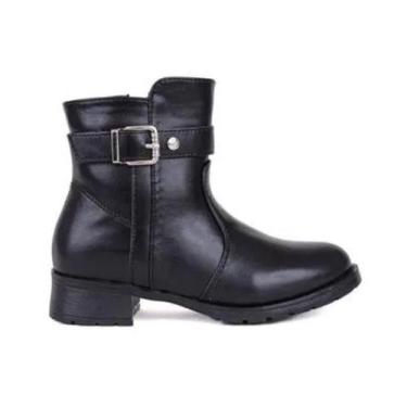 Imagem de Bota Infantil Menina Mooncity Cano Curto 79903, Preto, 35