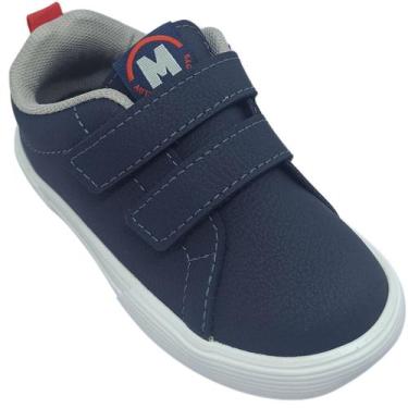 Imagem de Tênis Infantil Molekinho Menino - Tiras Autocolantes e Detalhe Azul, M