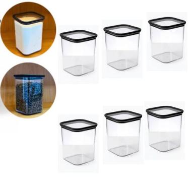 Imagem de Kit 6 Pote Hermético Organizador Mantimentos 1 L Acrílico - 123 Organi