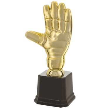 Imagem de Troféu em Formato de Luva de Goleiro 600310 32cm Dourado em Polímero Metalizado Vitória