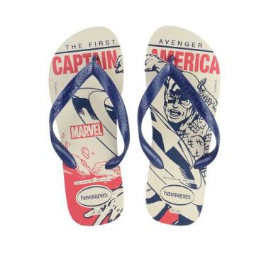 Imagem de Chinelo Masculino Havaianas Top Marvel logomania Bege - 4146, 39, Bege