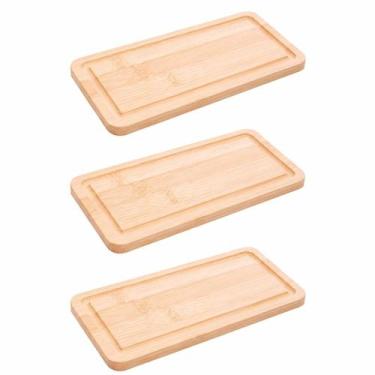 Imagem de Kit com 3 Tábuas Decoração Petisco em Bambu Hire 20x10x1cm - LYOR