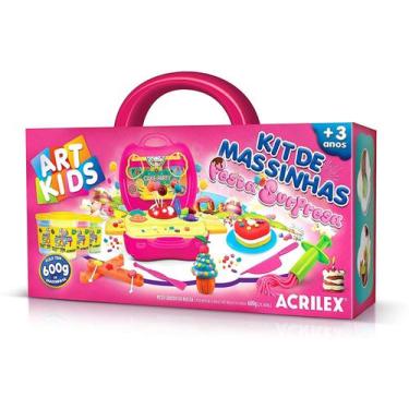 Imagem de Kit De Massinhas Art Kids Festa Surpresa 600g Maleta
