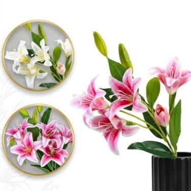 Imagem de Lírio Artificial Decorativo Realista para Vaso e Arranjos - CASTELA BR