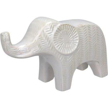 Imagem de Adorno Decorativo Enfeite Casa Aparador Home&co Elefante Cerâmica 17x3