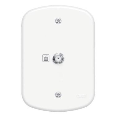 Imagem de Conjunto Tomada Para Antena De Para Cabo Coaxial De 75 Ohms Blanc - 01