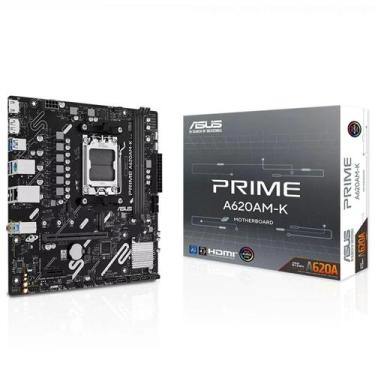 Imagem de Placa Mãe Asus Prime A620AM-K, Chipset A620A, AMD AM5, MATX, DDR5, 90M