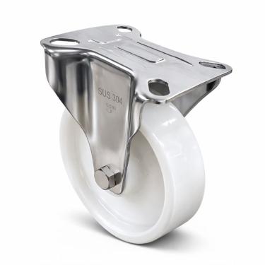 Imagem de Rodízio Industrial Fixo Master Roll Inox 5 Pol Nylon 170kg Aço Inoxidável Master