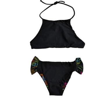 Imagem de Conjunto Biquini Cropped Amarração Bombom Tanga Juvenil Dupla Face Ars