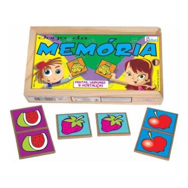 Imagem de Jogo Da Memória De Frutas Educativo De Madeira Simque