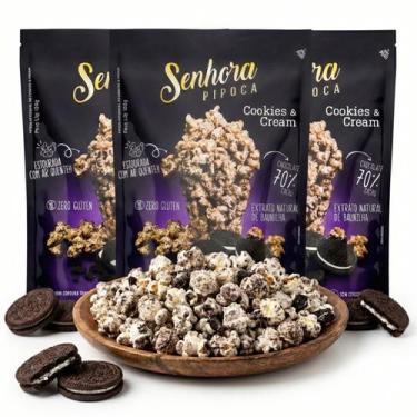 Imagem de Kit c/ 3 Pipocas Gourmet Cookies & Cream Senhora 100g