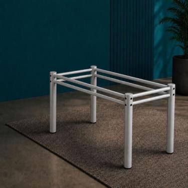 Imagem de Base Para Mesa De Jantar Pedra Granito Vidro Madeira de 120 x 80 - SOM