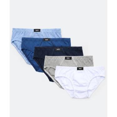 Imagem de Kit 5 Cuecas Infantil Slip Lisa Marisa Tam 2 a 12 Azul-73151, 10, Azul