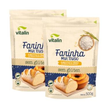 Imagem de Kit 2 Farinha Multiuso Integral sem Glúten 500g Vitalin