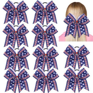 Imagem de Hair Bow Hipcheer, bandeira americana dos EUA para meninas de 8 polega