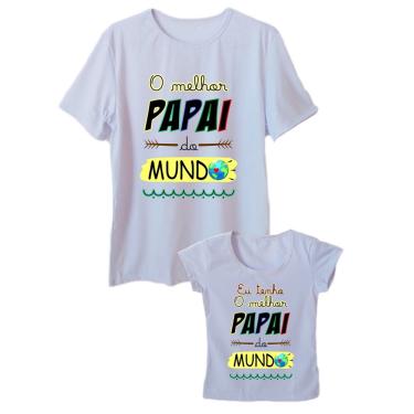 Imagem de Camiseta Melhor Papai do Mundo Adulto e Infantil Tal Pai Tal Filha