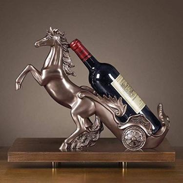 Imagem de Pkfinrd Ornamentos em estilo europeu para sala de estar, armário de vinho, carrinho desenhado a cavalo, decoração moderna minimalista para casa 38 x 13,5 x 30 cm