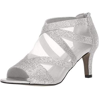 Imagem de Easy Street Salto peep toe feminino sem cadarço Dazzle, Glitter prateado, 38