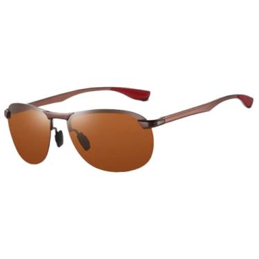 Imagem de Óculos de Sol Masculino Polarizado UV400 Lente Polarizada (Marrom)