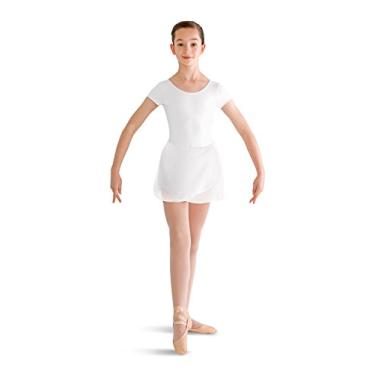 Imagem de Vestido collant de manga curta Bloch Dance Girls Prisha, Branco, Size 4-6