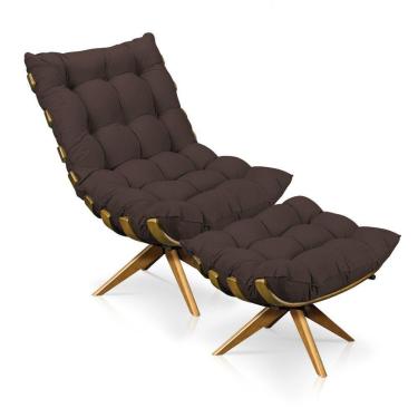 Imagem de Kit 01 Poltrona e 01 Puff Giratório Costela Base