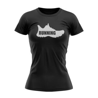 Imagem de Camisa Dry Fit Uppercut Corrida Shoes Bc Feminino, Preta e branca, M