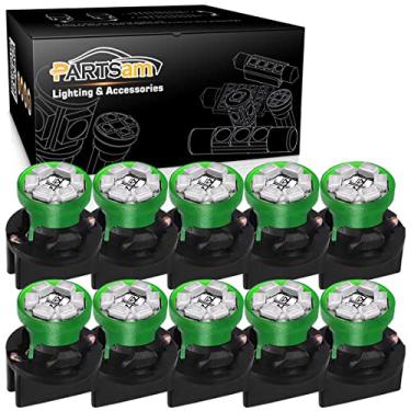 Imagem de Partsam T10 194 168 lâmpadas de LED para instrumentos de painel verde com soquete de bloqueio de torção, super brilhante T10 painel de instrumentos medidor cluster luzes de painel lâmpadas 12V 6-2835-SMD LED Chipset, 10 peças/conjunto