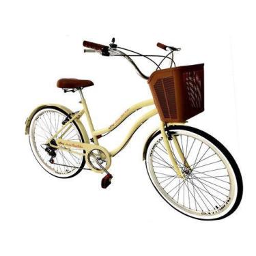 Imagem de Bicicleta Urbana Aro 26 Vintage 6V Bege - Maria Clara Bikes