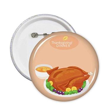 Imagem de Emblema para decoração de 5 peças com estampa de peru Happy Thanksgiving Day