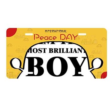 Imagem de DIYthinker I AmThe Brilliant Boy Placa de licença Etiqueta Carro Decoração Dia da Paz