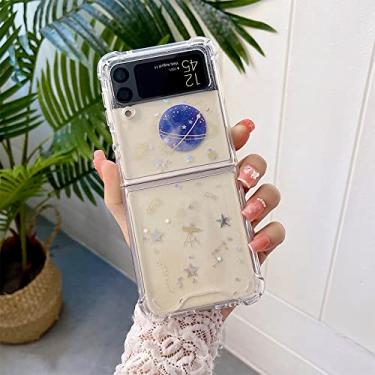 Imagem de Capa de telefone flor para Samsung Galaxy Z Flip 4 3 Capa dobrável transparente para Galaxy Z Flip 3 4 Flip3 ZFlip4 Flip4 5G Capa, 01, para Galaxy Z Flip 3