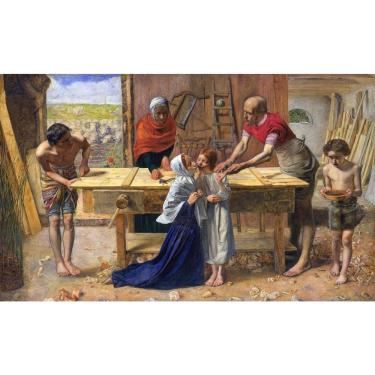 Imagem de Cristo na Casa dos Seus Pais de John Everett Millais, 60 x 98 cm, Tela Canvas Para Quadro