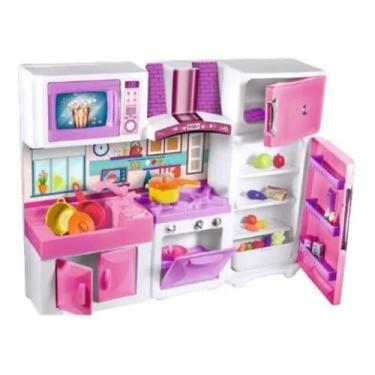 Imagem de Cozinha Infantil Completa Fogão Geladeira Micro-Ondas 82cm - Shopbr