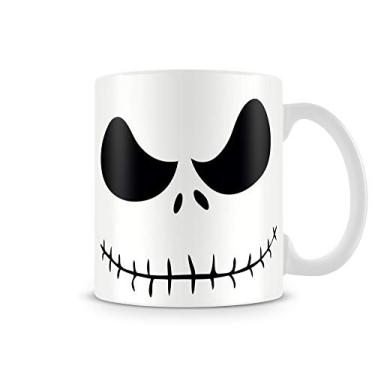 Imagem de SYNYEY Caneca de Cerâmica com Camada Dupla de Resina Especial, 325 ml, Estampa de Jack dos Dois Lados, Tamanho Único, Reutilizável, Dia das Bruxas