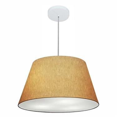 Imagem de Lustre Pendente Cone Cúpula Tecido 30/50x35 cm, Vivare Iluminação, Pendente4249 LP, Palha, Médio