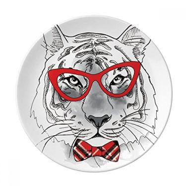 Imagem de Copos Tigre Lindo Placa Decorativa de Porcelana Salver Prato de Jantar